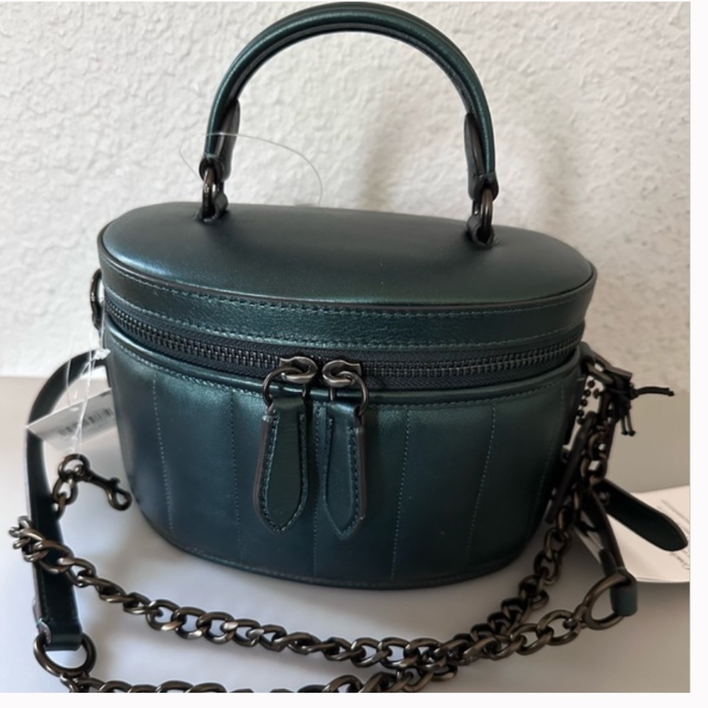 🔥🔥 COACH Metallic Dark Green Crossbody Bag